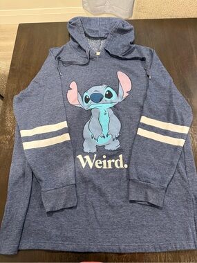 Women’s Blue Stitch Graphic Hoodie - Weird.